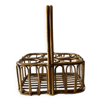 Rattan bottle holder basket