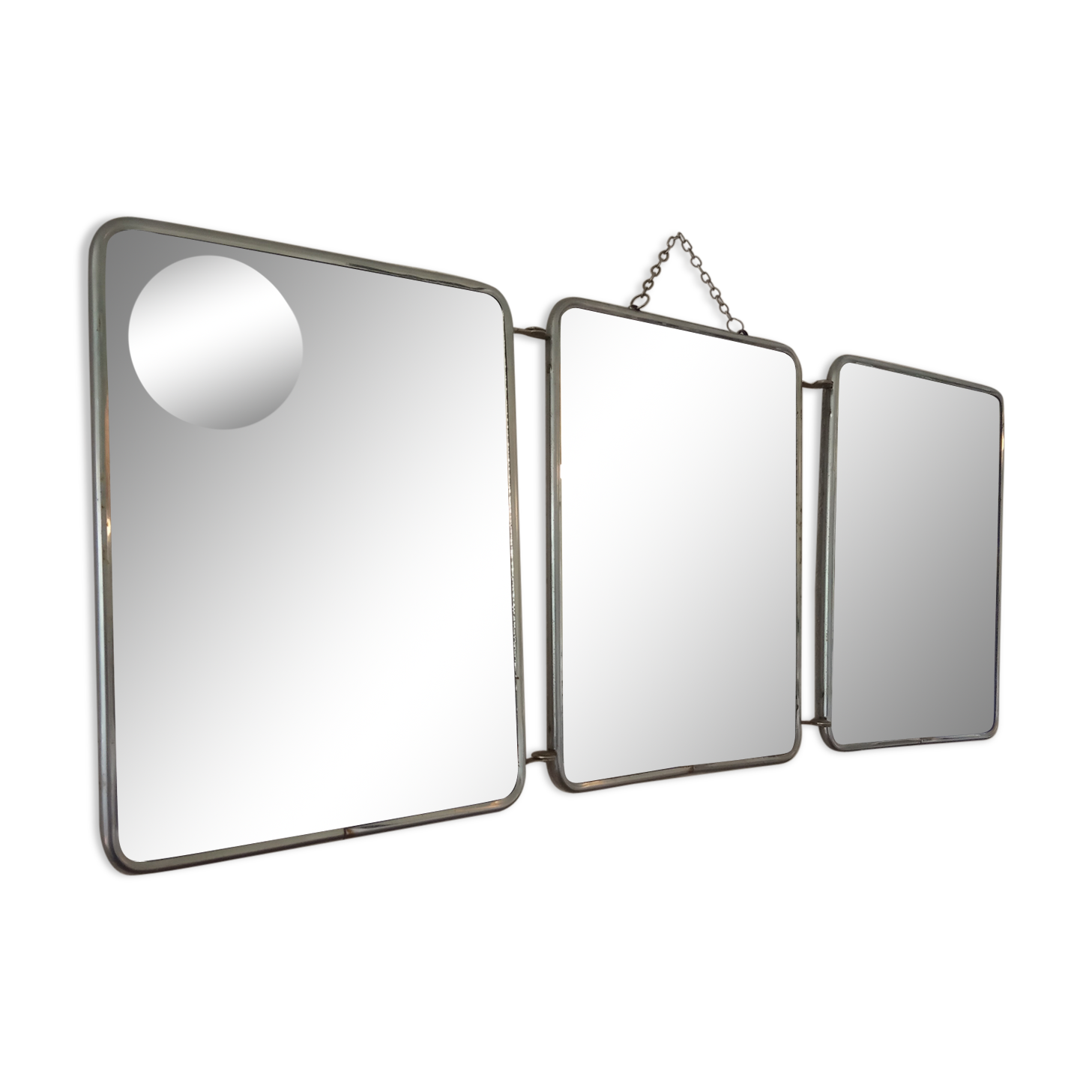 Barber triptych with magnifying mirror 24x19cm