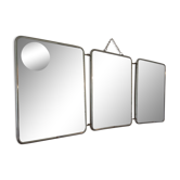Barber triptych with magnifying mirror 24x19cm