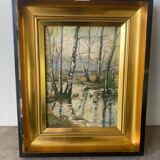 Pond in the woods signed