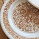 4 assiettes à dessert vintage fleuries – Codec – Décor brun rustique
