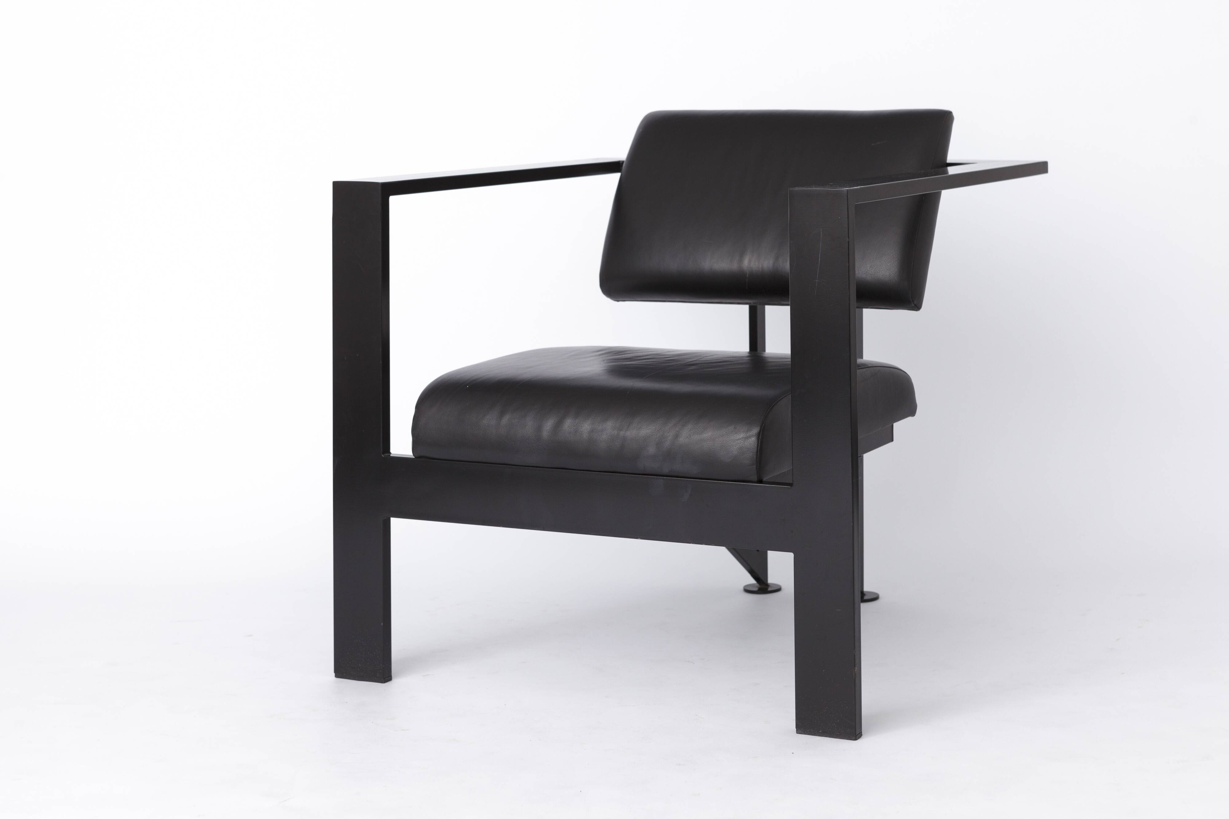 Karl Friedrich Förster Leather Armchair – German Bauhaus Design, 1970s - 2x