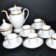 Empire coffee service in porcelain, 19th century swan neck, Paris porcelain