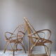 Pair of armchairs in rattan wicker vintage Bohemian style