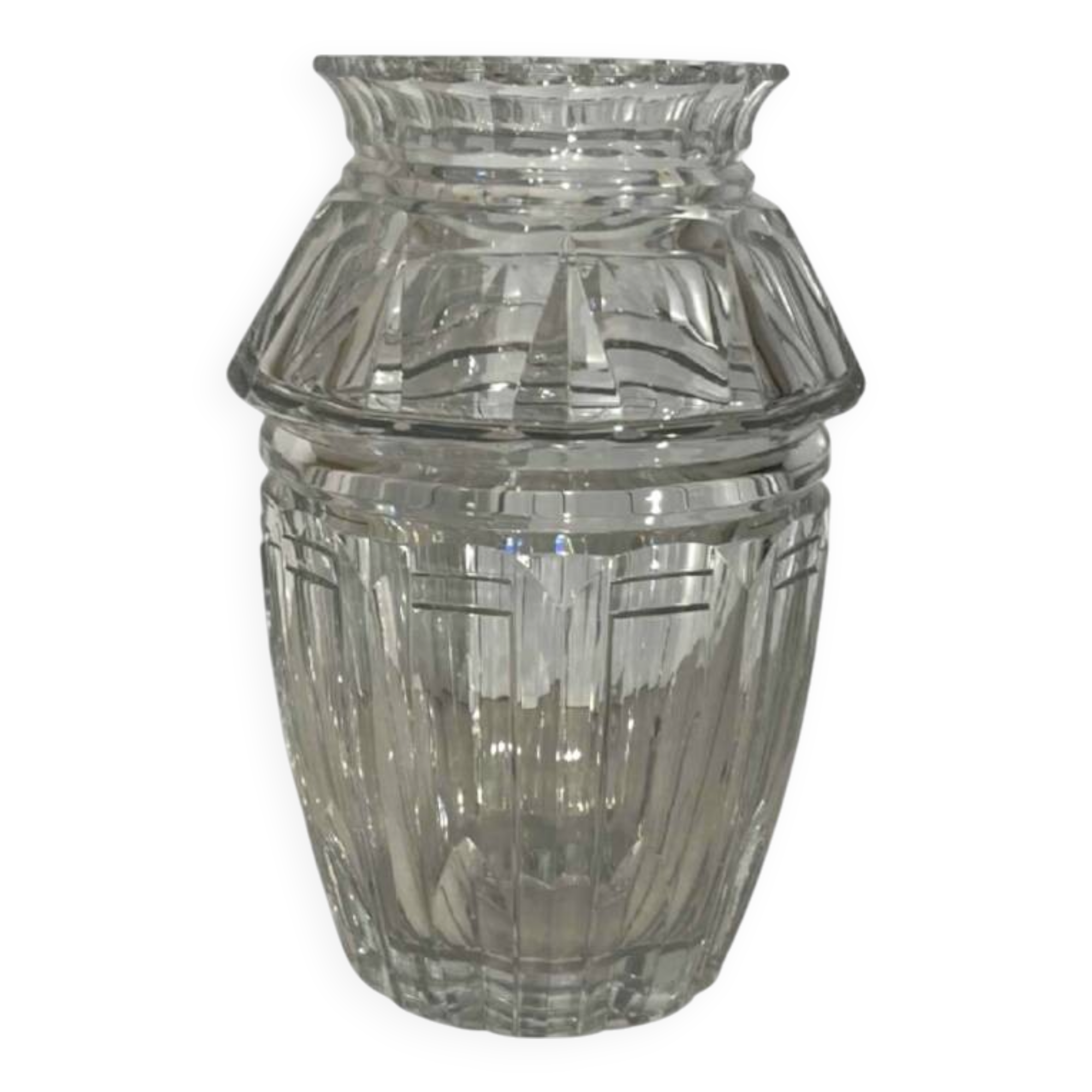Joseph Simon Art Deco vase in clear cut crystal, ca 1925