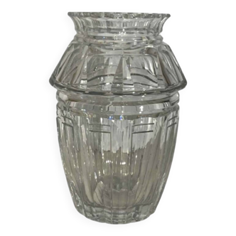 vase Art Déco Joseph Simon en cristal taillé incolore, ca 1925