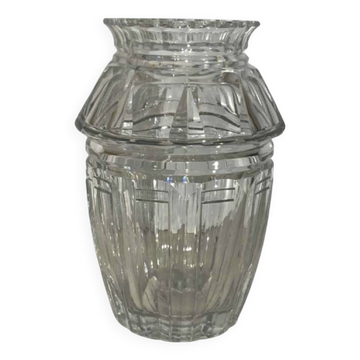 vase Art Déco Joseph Simon en cristal taillé incolore, ca 1925