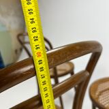 Ensemble de 4 chaises de salle à manger Mid Century Zpm Radomsko Bentwood et Cane, années 1960