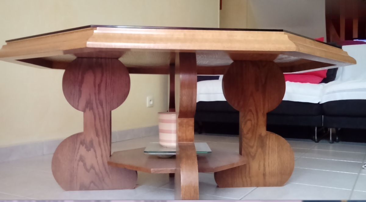 Octagonal oak coffee table