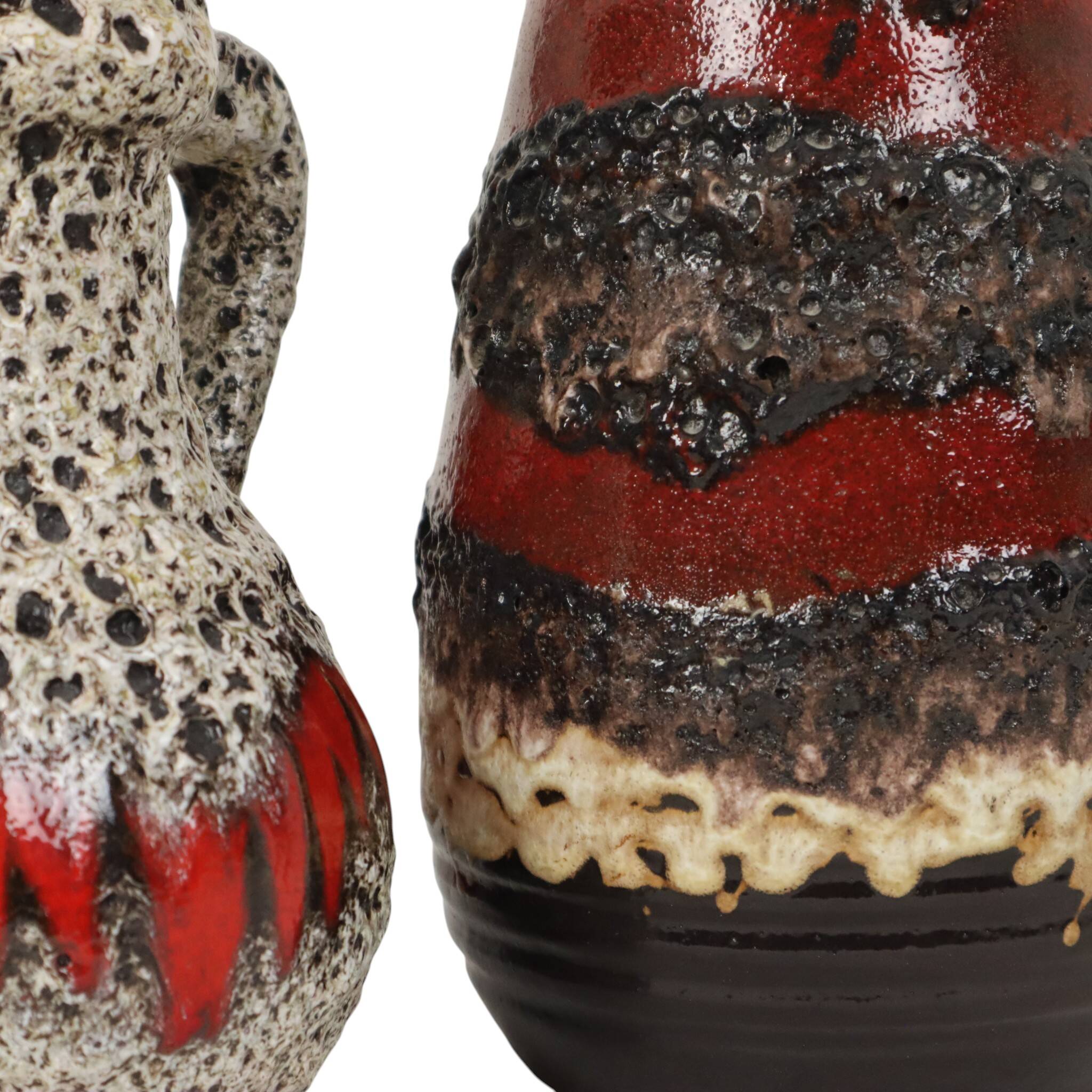 Set of 3 West German Fat Lava Pottery Vases