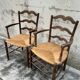Paire de fauteuils rustique en chêne