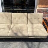 Canape daybed of the 60s in wood and wool