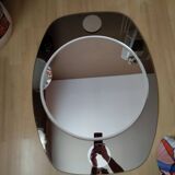 Vintage oval smoked brown mirror