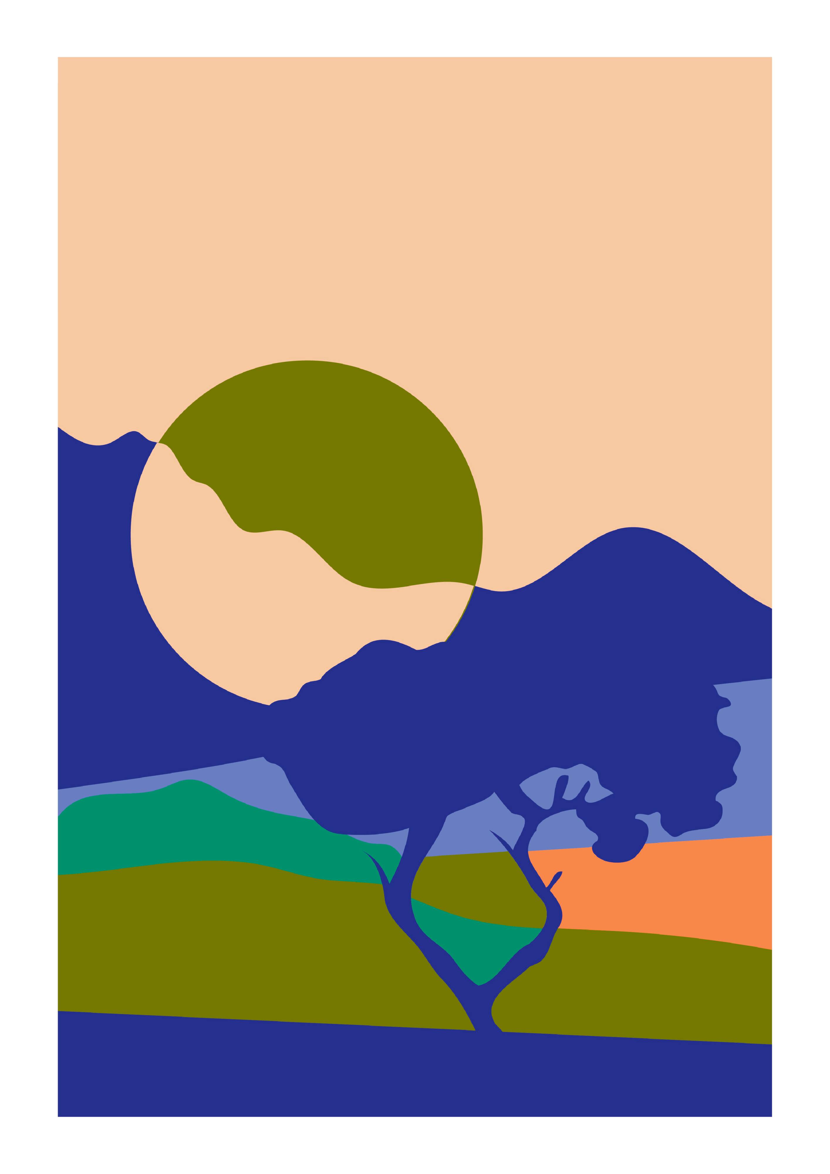 Geometric Landscape - Illustration A4