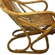 Vintage bamboo rattan armchair Tito Agnoli circa 1960