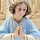 Large altar angel 42.5 cm plaster church statue sulphide eyes XIX