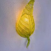 Barovier & Toso leaf-shaped wall sconce, green Murano glass, Italy, 1960s