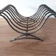Silver metal cut in imitation of vintage bamboo.