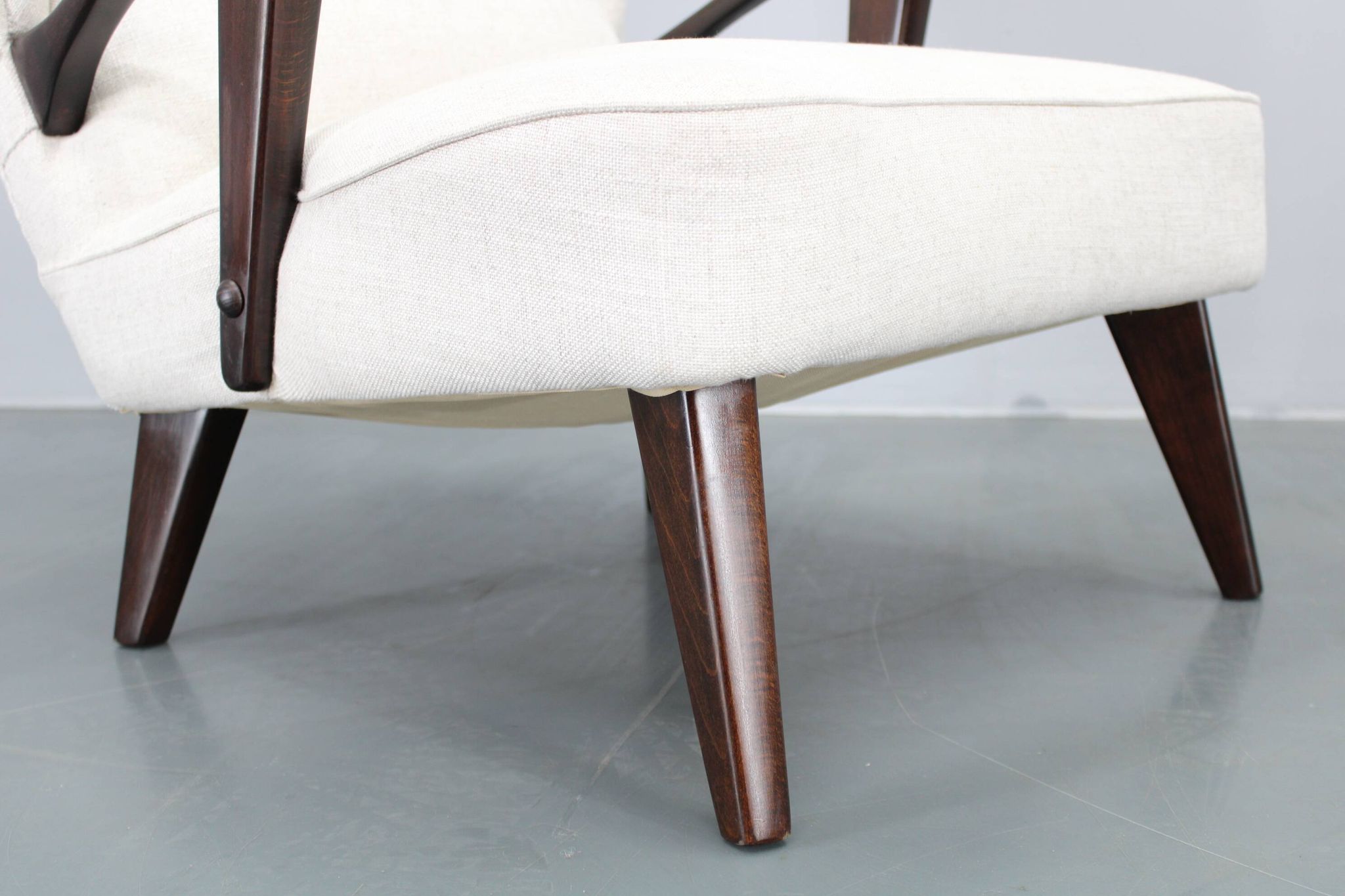 1950s Restored Wing Chair , Czechoslovakia