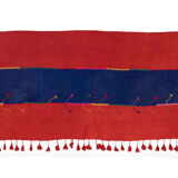 Minimalist Kilim, Red an Blue Perde from Eastern Anatolia, Turkey 3'4'' x 17'7''