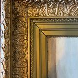 Tableau, huile sur toile "Portrait de jeune femme en costume traditionnel" XIXème s.