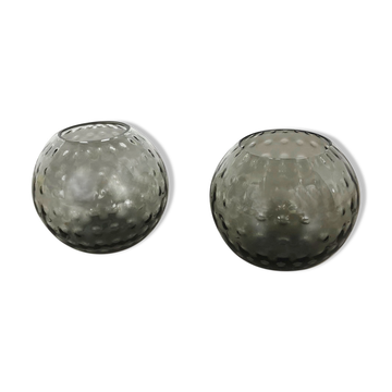 Vintage 1960s Set of 2 Turmalin Vases by Wilhelm Wagenfeld for WMF attrib., Germany BAUHAUS