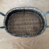 Wicker and metal basket