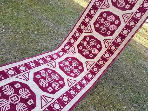 Tapis de couloir turc vintage 105x372 cm