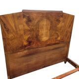 Art Deco bed in walnut and burl walnut 140x190cm
