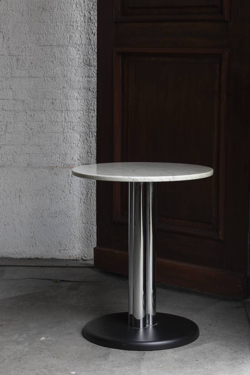 Side table chrome marble