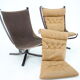 Sigurd Ressell Pair of Falcon Chairs Leather by Vatne Møbler Norway