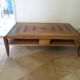 Large coffee table - cherry finish - solid wood - butterfly motifs