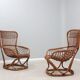 Set of 2 rattan chairs Tito Agnoli Bonacina 1960s