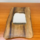Miroir brutaliste bois d'olivier, vintage