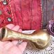 Vintage hammered solid gilded bronze soliflore vase