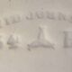 English dessert plate signed David Johnston & Cie: Black and white landscape