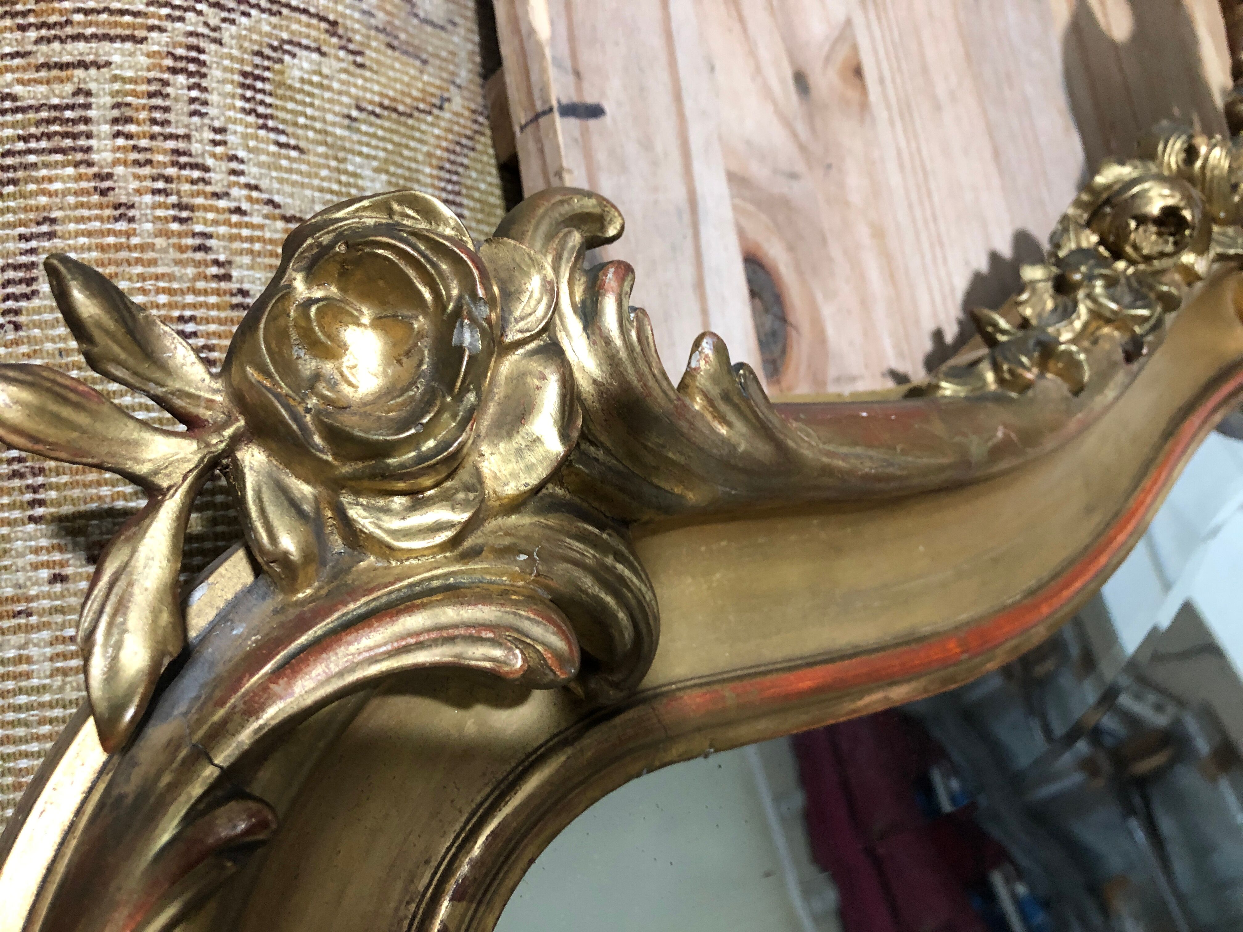 Golden mirror Louis Philippe nineteenth century Louis XV large model 100x170cm