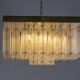 Bohemian flush-mount light in textured glass & brass, 1960s