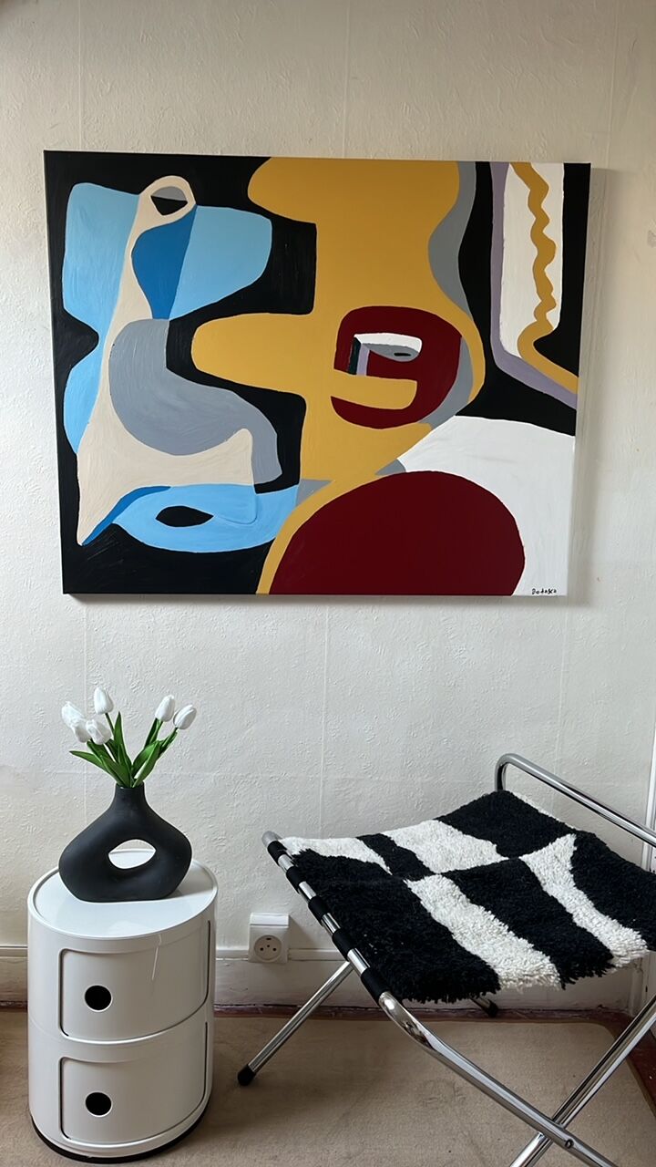Peinture unique colorée, d'après Le Corbusier