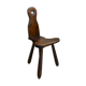 Mountain chair in solid wood, carved with gouge, 60s