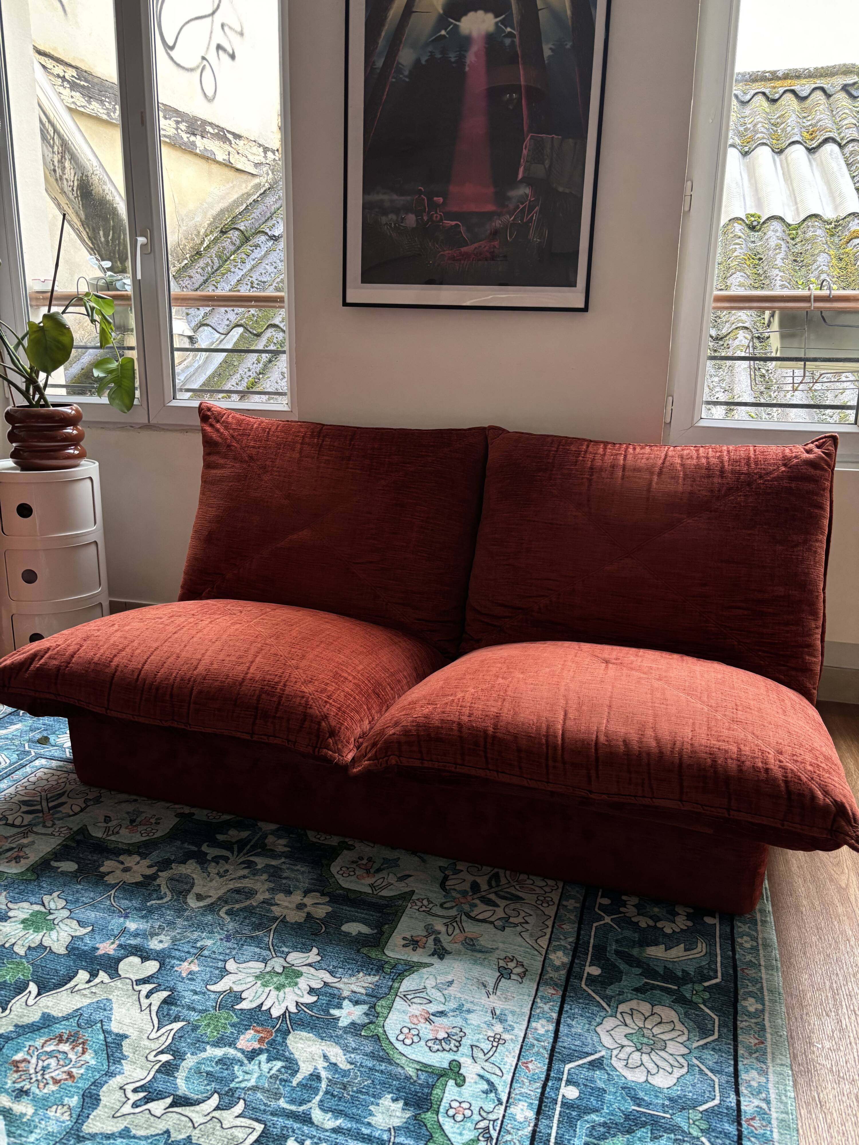 Steiner vintage 1970s two-seater sofa