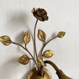Vintage Italian wall lamp in gilded metal and glass paste