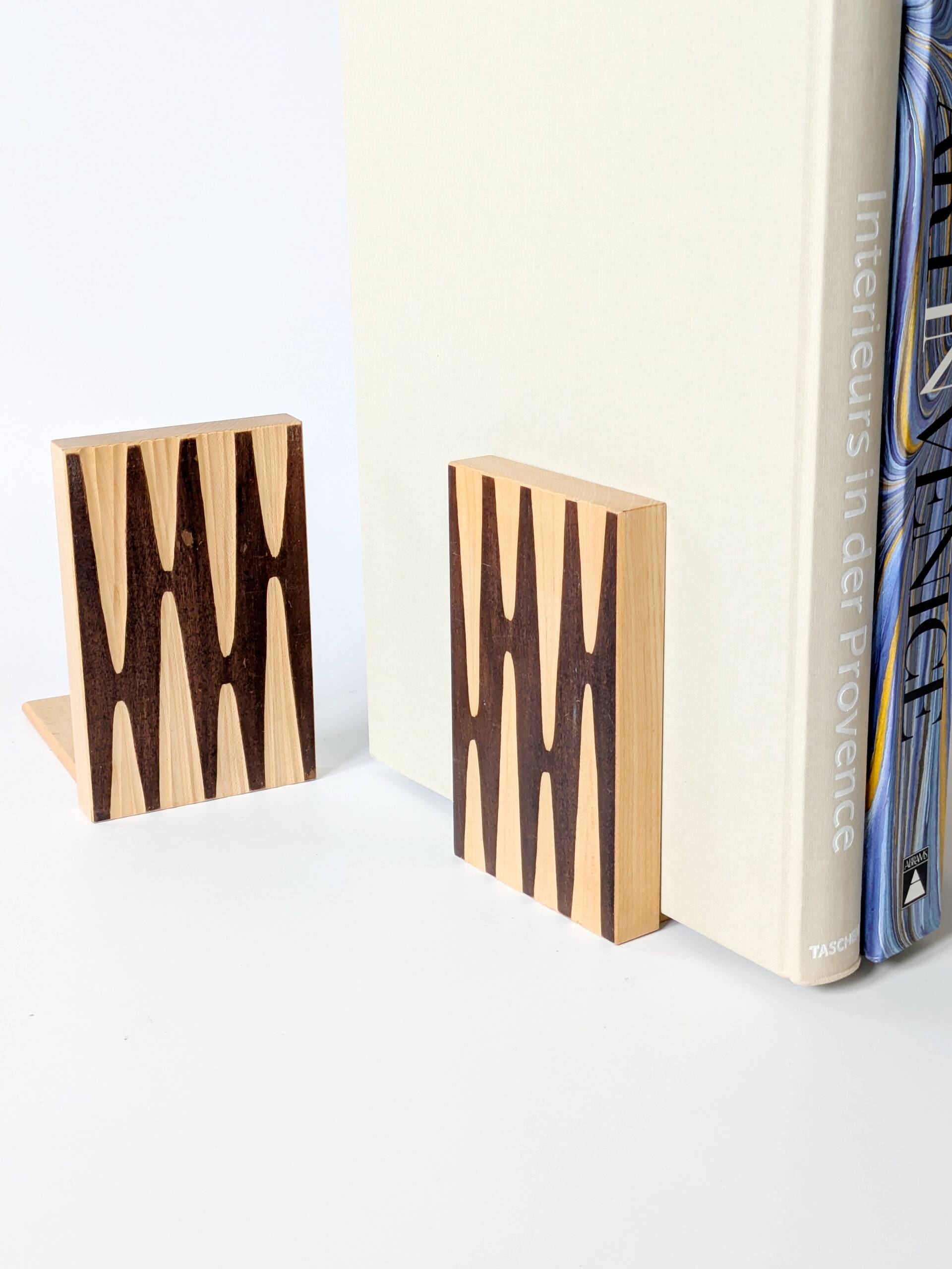 Pair of wooden bookends, Bauhaus style, 1950s