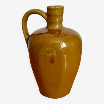 Vintage beige ceramic pitcher jug bottle