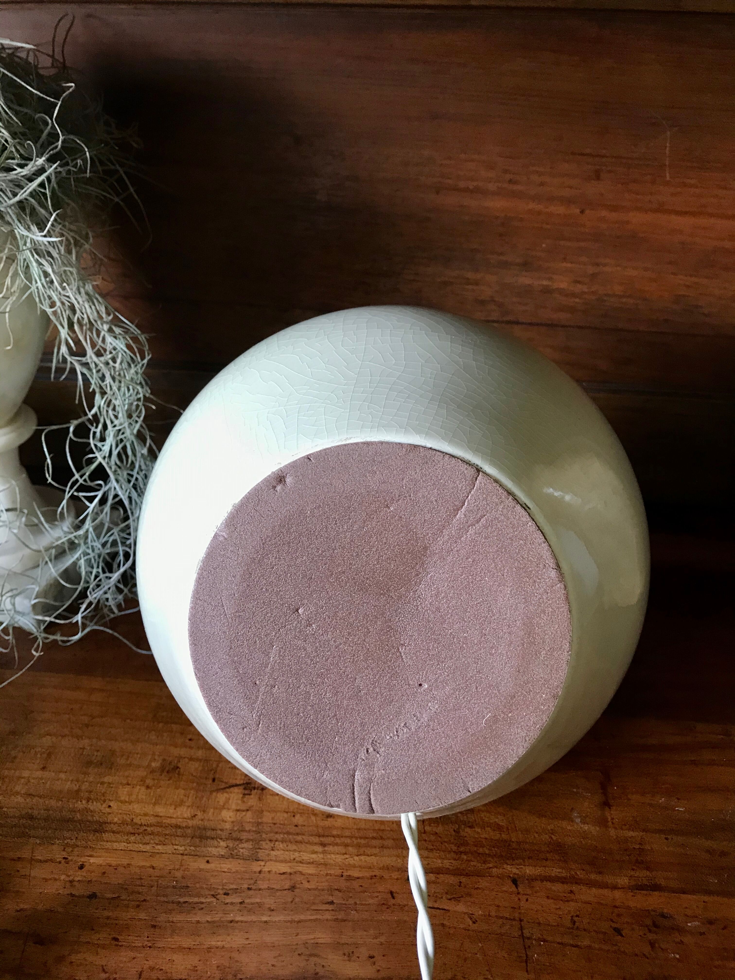Pied de lampe en céramique craquelée