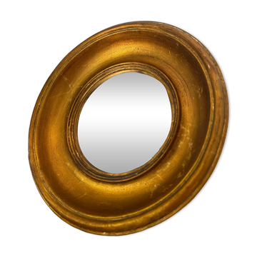Miroir convexe rond doré miroir de sorcière
