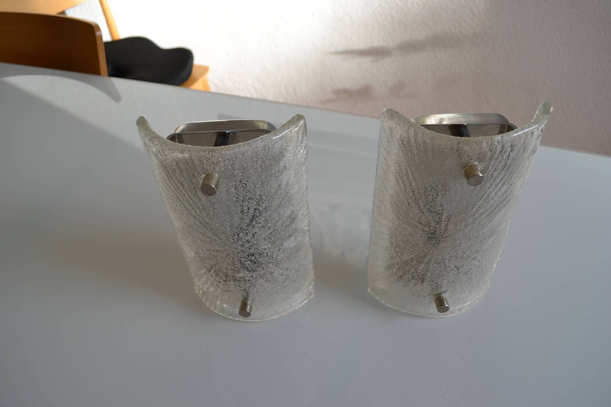 Toni Zuccheri for Venini in Murano, Italy 1960 Pair of wall sconces