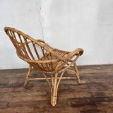 Bohemian armchair shabby chic rattan 1950