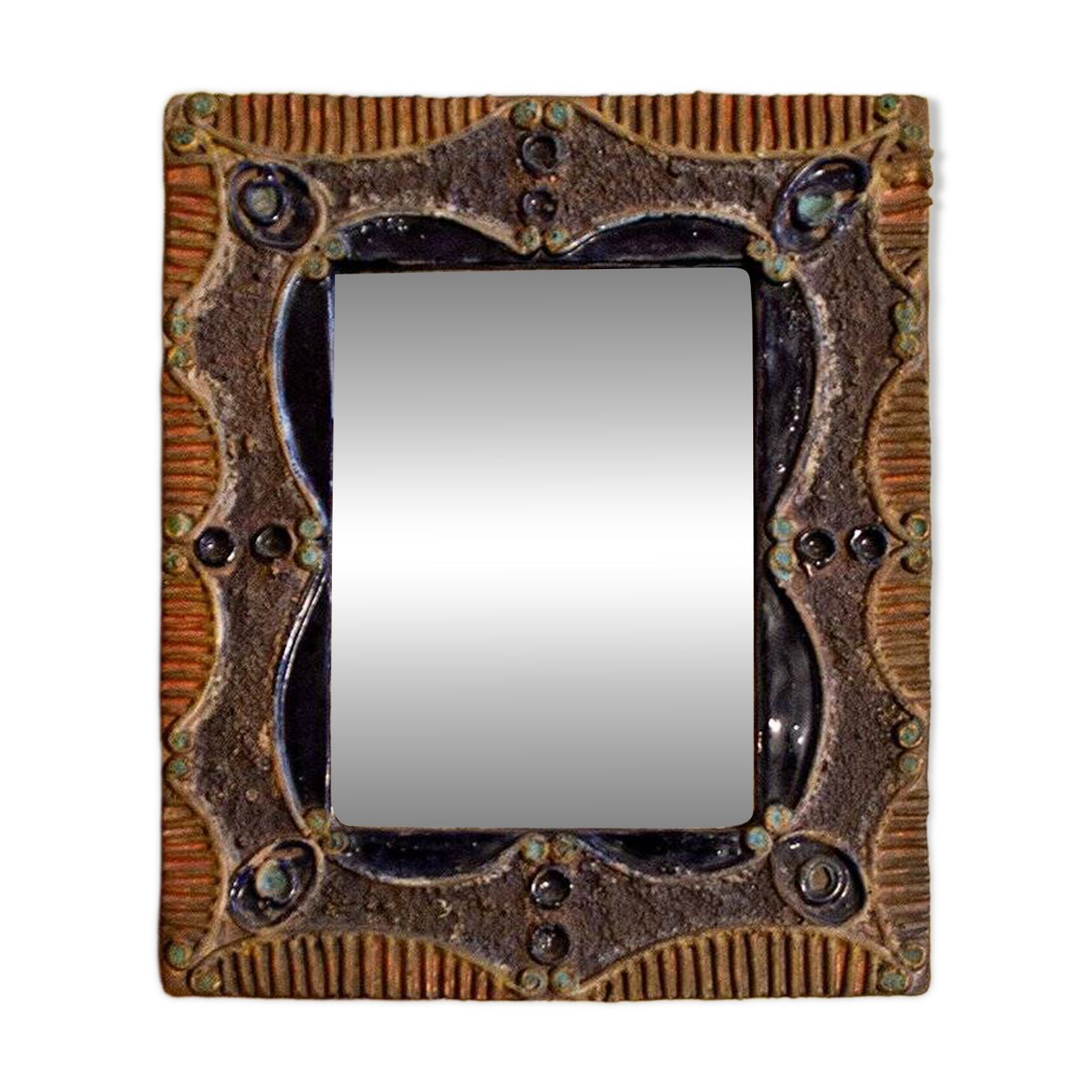 Mirror with ceramic frame, 1950s