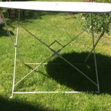 Folding twin-size 1950 vintage iron garden table